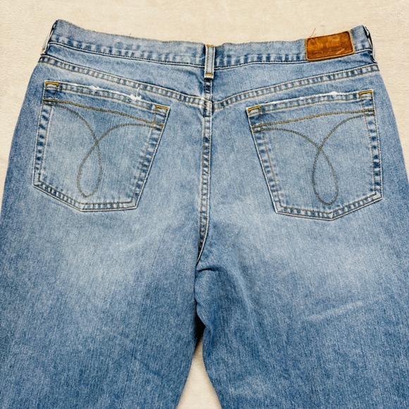 Vintage Calvin Klein Jeans Womens 14x30 Light Wash Blue Denim Bootcut Y2K Preppy - Picture 9 of 15